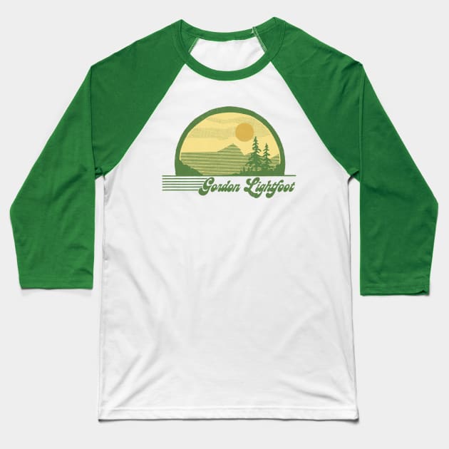 Gordon Lightfoot / Retro Style Country Fan Design Baseball T-Shirt by DankFutura